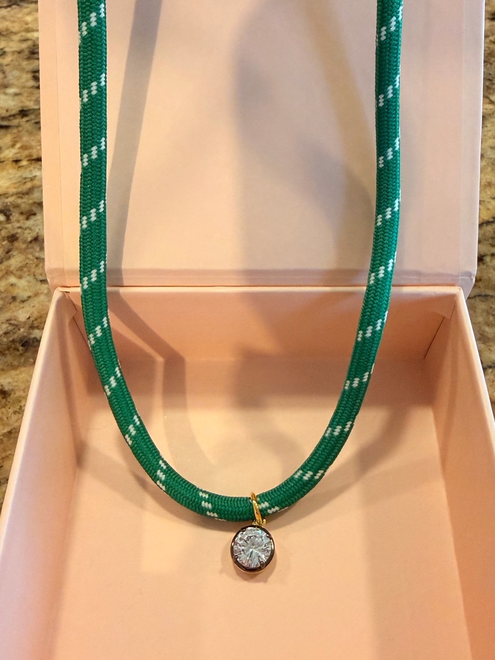 cupcakes & cashmere Cher Georgian Cz Pendant On Paracord NEW - Picture 2 of 6